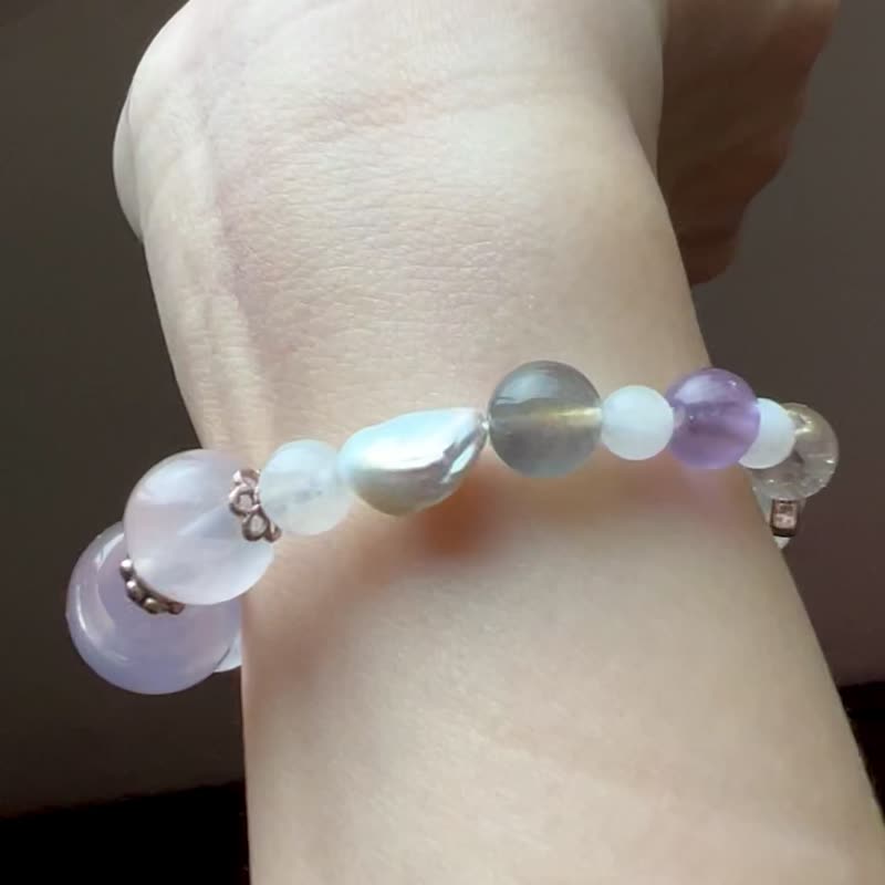 ||月光天使|| 星光粉晶/珍珠/月光石/拉长石/紫水晶/葡萄石 快速 - 手链/手环 - 水晶 粉红色