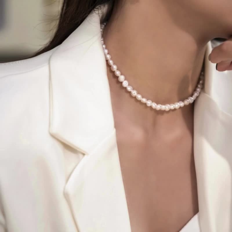送礼首选 自然款 珍珠项链 | 包邮 | Belinda轻珠宝 - 项链 - 珍珠 白色