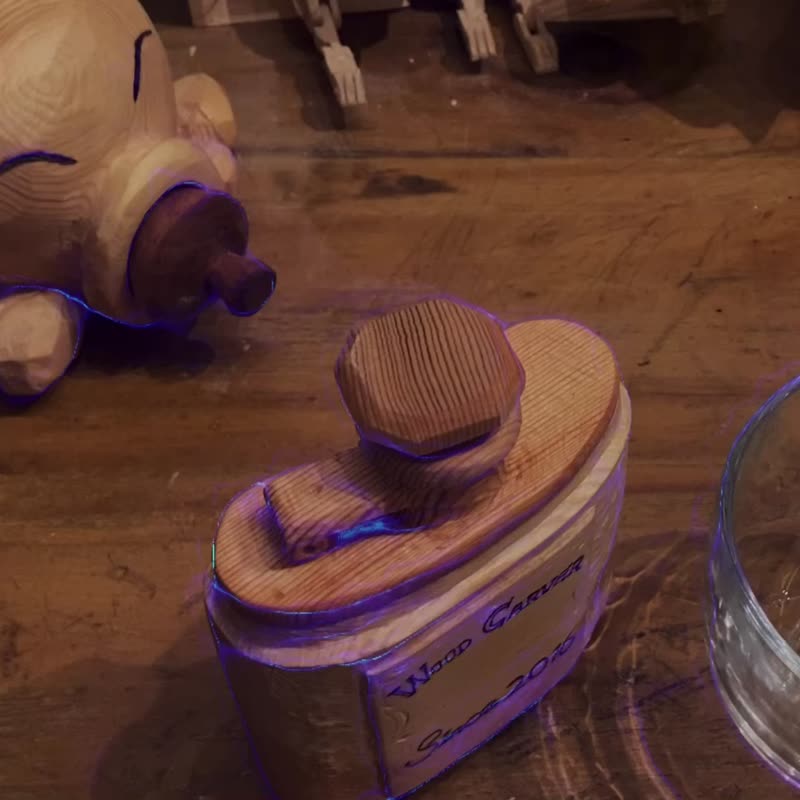 Artisan wood wine bottle - 木工/竹艺/纸艺 - 木头 橘色