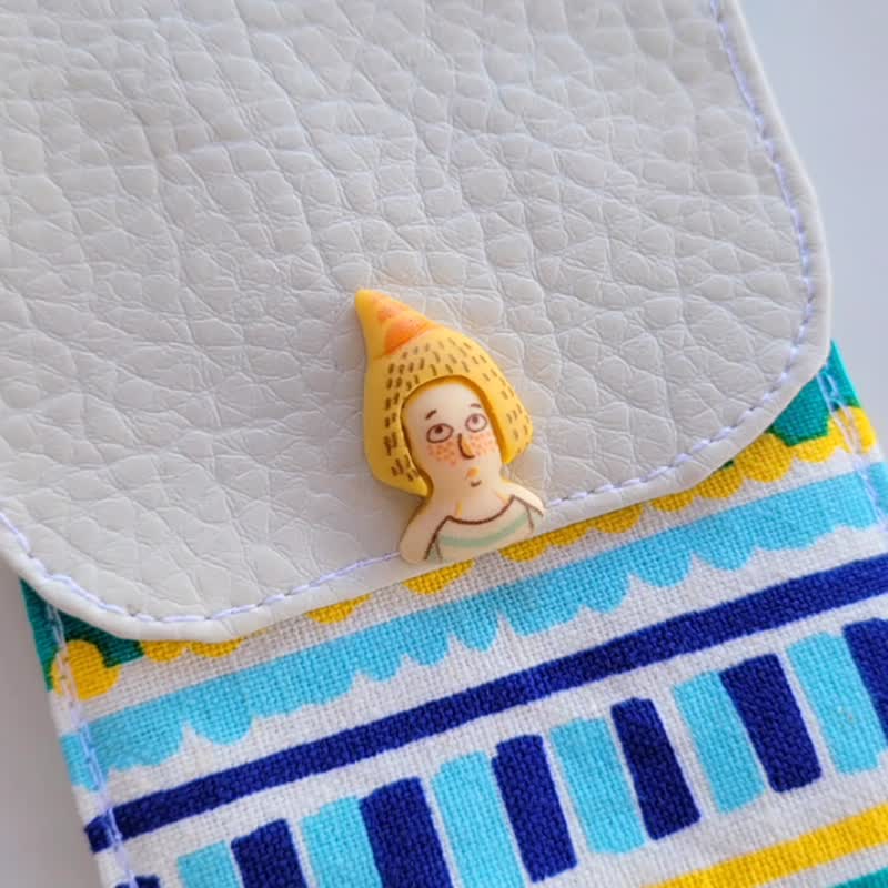 【可放22cm吸管】防水环保餐具袋 / 笔袋 亲子餐具袋 雀斑公主 - 筷子/筷架 - 棉．麻 多色