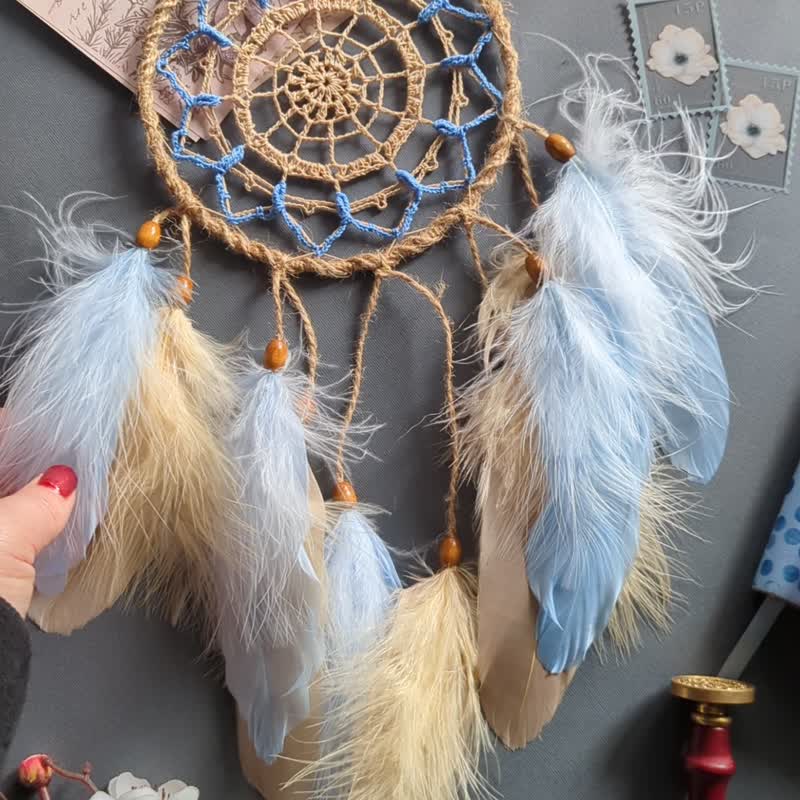 淡蓝色捕梦网 适合 oy 或|可爱的苗圃墙面装饰 | ักล่าฝัน - 墙贴/壁贴 - 绣线 蓝色