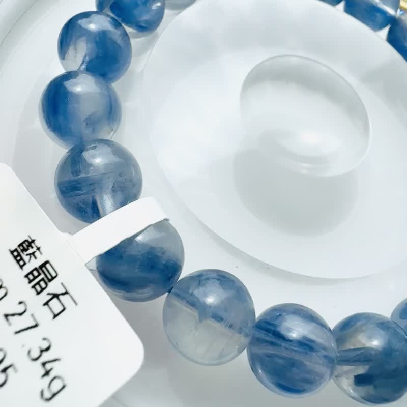 小精品蓝色樱花雨浓色玉化蓝晶石 9.5mm27.34g 转运水晶提升洞悉力 - 手链/手环 - 水晶 蓝色