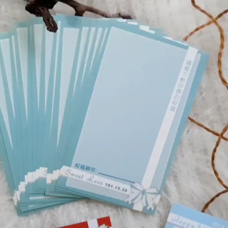 马卡龙婚礼小卡祝福小卡礼金谢卡万用卡喜饼兑换卡 - 蒂芬妮绿小卡 - 卡片/明信片 - 纸 红色