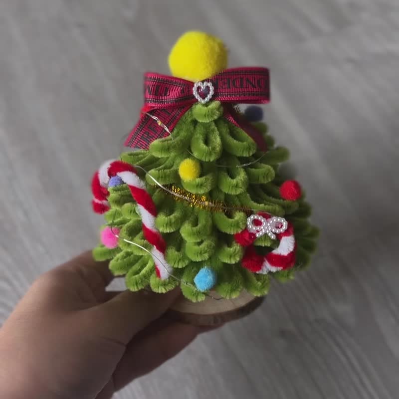 现货-圣诞礼物圣诞树扭扭棒手作圣诞 - 摆饰 - 聚酯纤维 