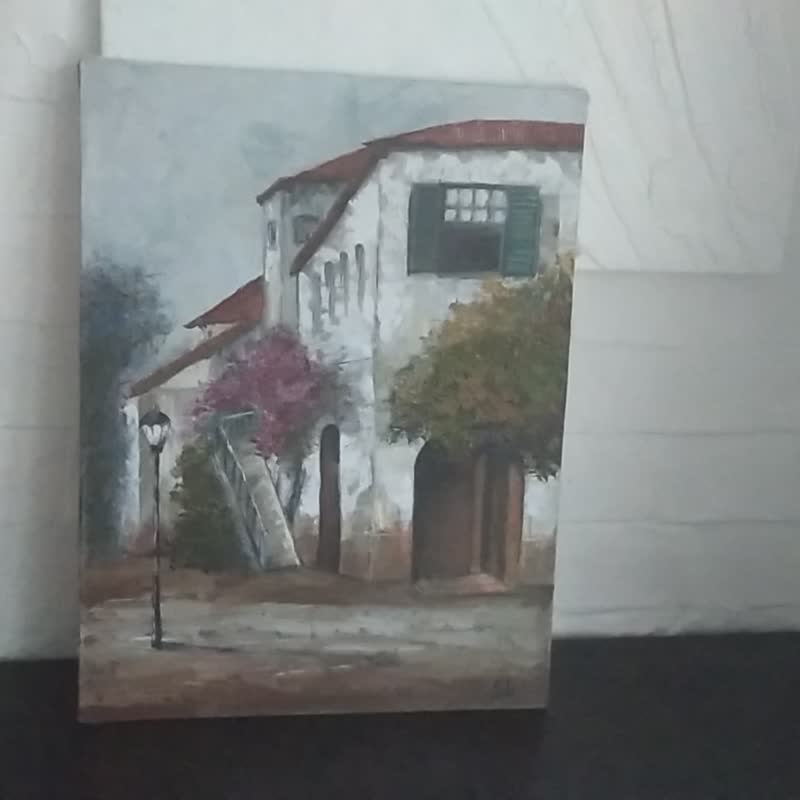 城市油画复古房屋原始艺术白宫手工花卉历史 - 海报/装饰画/版画 - 其他材质 多色