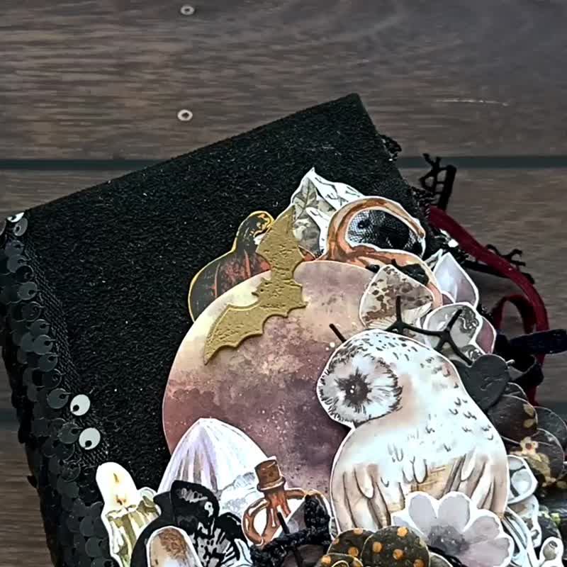 女巫月亮垃圾日记手工哥特式魔法书万圣节笔记本 - 笔记本/手帐 - 纸 黑色