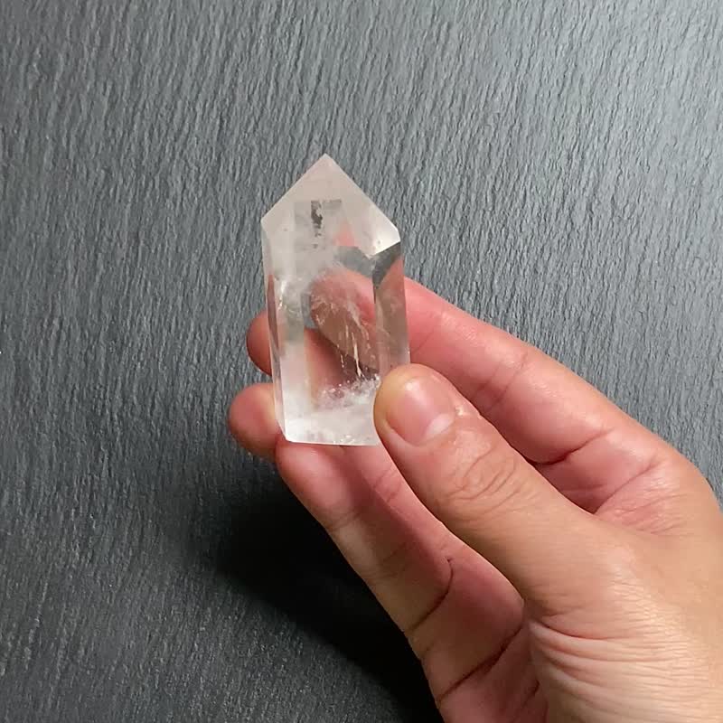 天然冰透彩虹蓝针白水晶能量柱 天使之翼 避邪挡煞 趋吉开运 - 摆饰 - 水晶 多色