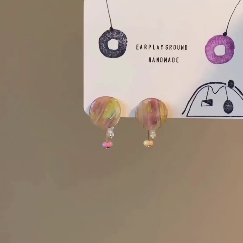 夏日交响曲 - 耳环/耳夹 - 树脂 多色