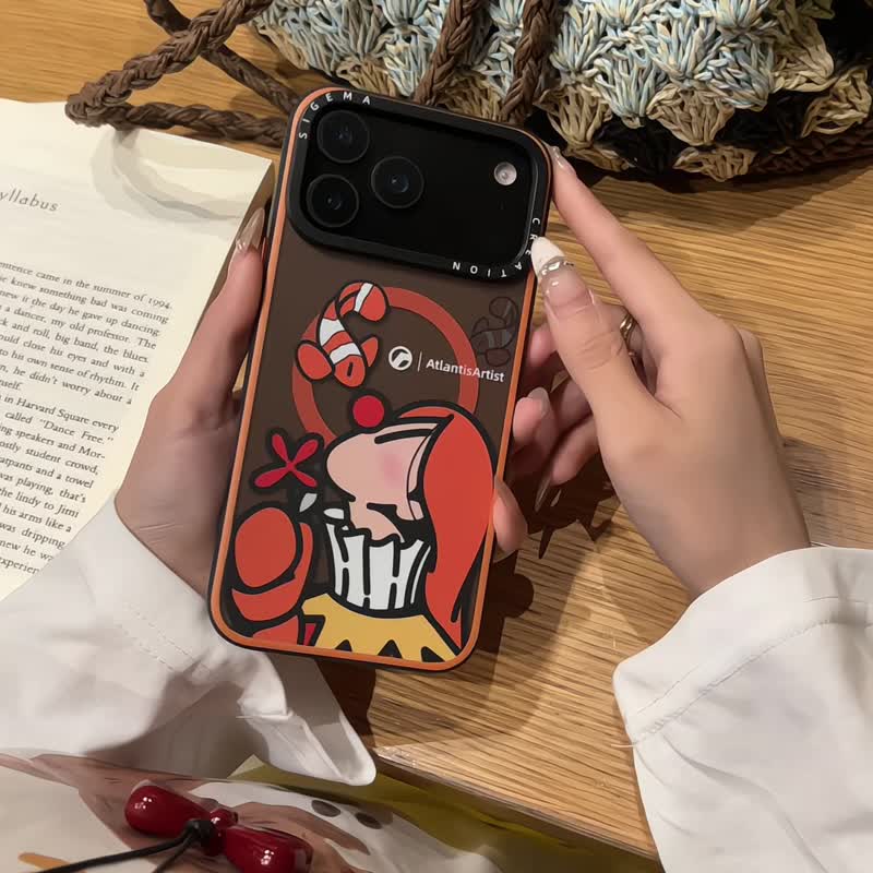 【隐藏式磁吸】Mr.Ocean铝合金按键全磨砂防摔防刮iPhone17p-17pm - 手机壳/手机套 - 塑料 橘色
