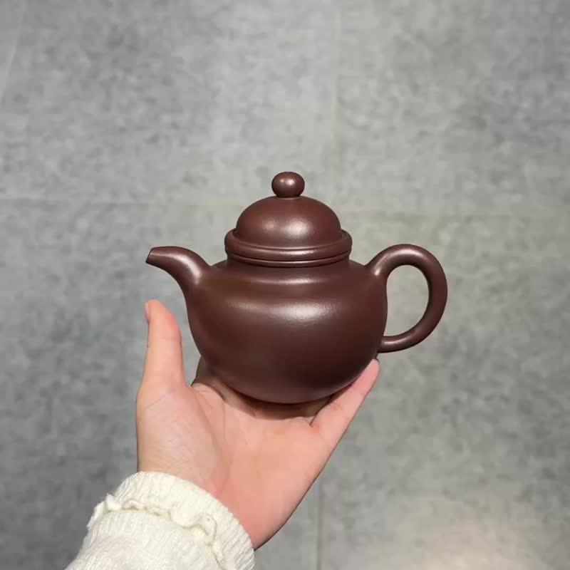 掇球 全手工 容量260cc 家藏紫泥 掇有拾取选取获取之意 - 茶具/茶杯 - 陶 咖啡色