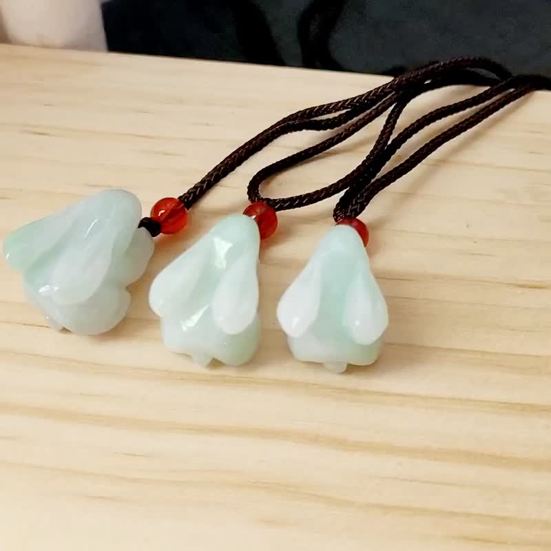 【亲翠】天然翡翠 冰果绿胖臀兔兔项链 生肖 兔 - 项链 - 玉石 绿色