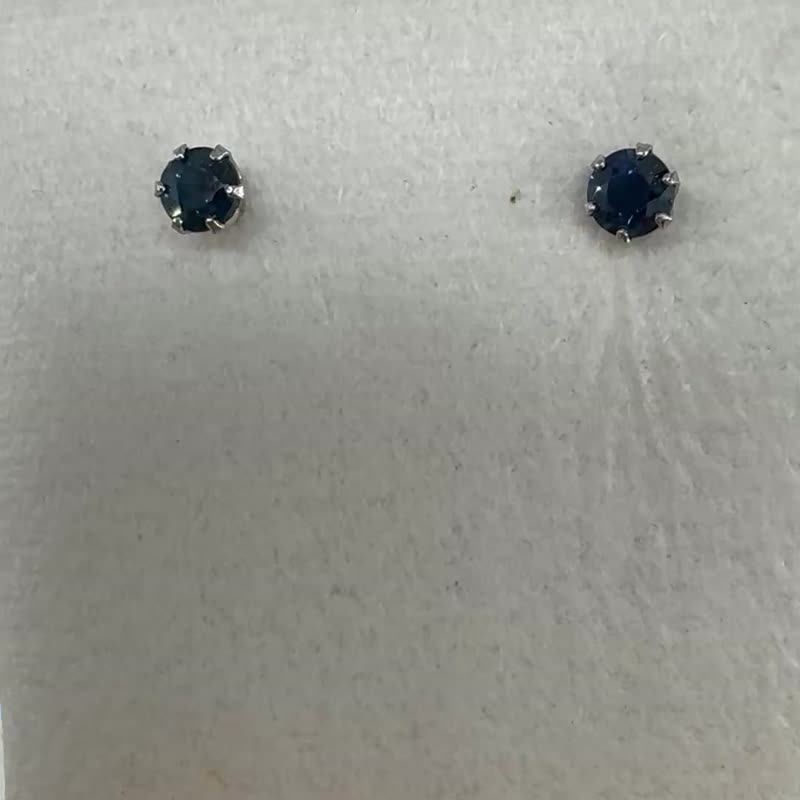 极夜蓝光PT900蓝宝石耳环 - 耳环/耳夹 - 贵金属 