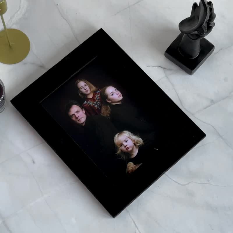 微天鹅绒相框，带有天鹅绒定制名字标志复古氛围家居装饰 - 画框/相框 - 木头 粉红色