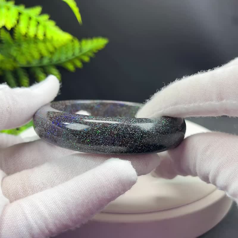 高档 幻彩澳大利亚欧泊手镯 56MM 满天星璀璨彩光 附证书 显气质 - 手链/手环 - 宝石 