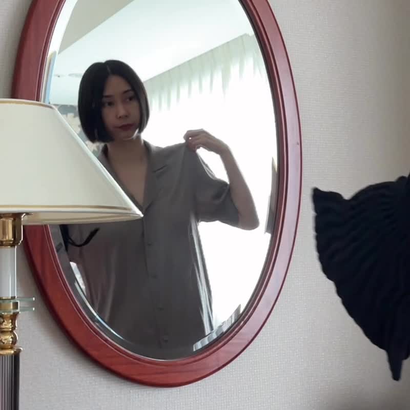 日本布提花套装 灰藕 - 女装衬衫 - 聚酯纤维 灰色