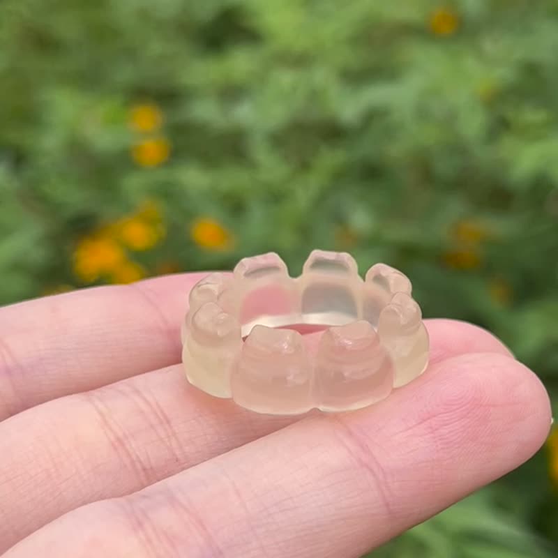 猫咪的秘密聚会 - 玛瑙雕刻戒指。定制商品 - 戒指 - 半宝石 多色