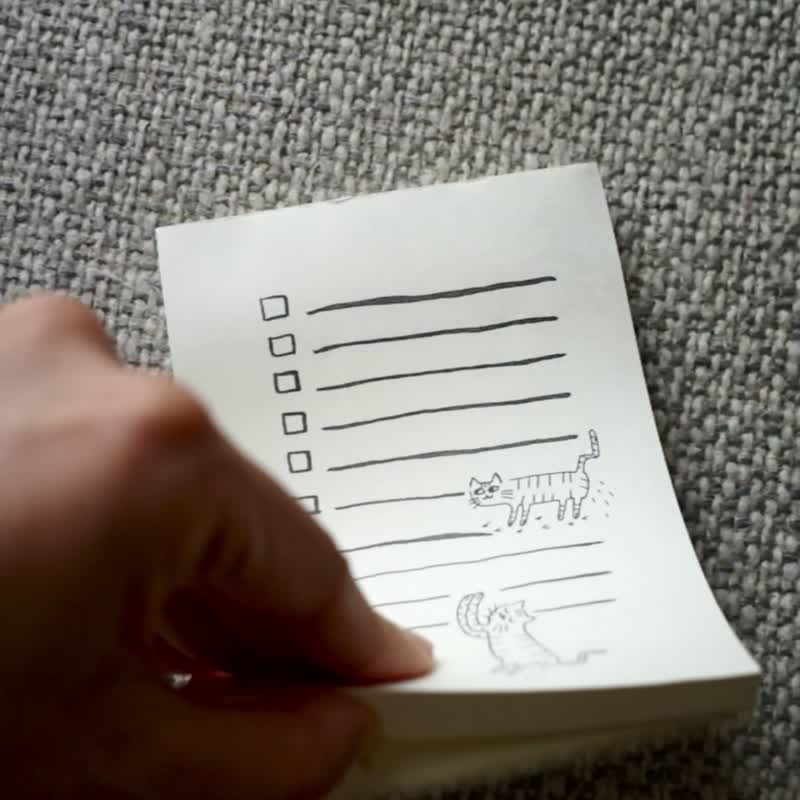 猫咪图案便签本 todo list/done list 拼贴素材 - 便条纸/标签贴 - 纸 白色