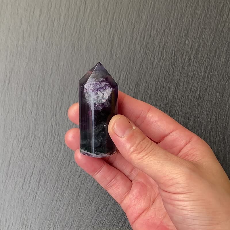 超美彩虹渐层萤石水晶柱 | 增智慧 招财开运 净化气场 | 快速出货 - 摆饰 - 水晶 多色