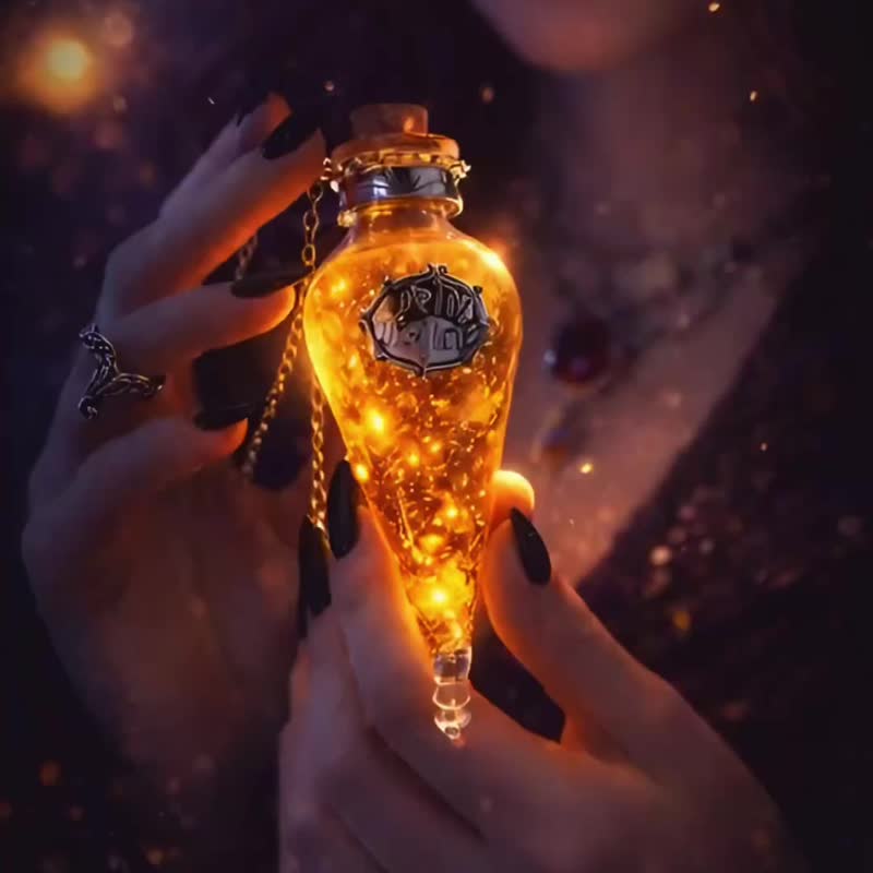 【LAMU 】太阳执政者的赏赐  —女巫封存瓶。金运能量 - 项链 - 玻璃 多色