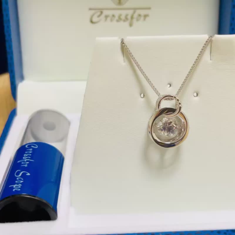 日本原装Dancing Stone悬浮闪动项链-全配礼盒-【Eternity永恒】 - 项链 - 纯银 银色