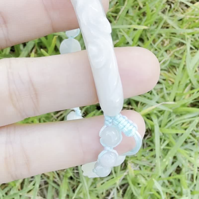 手工玉镯 - 渐层玫瑰与玉兰手链 - 手链/手环 - 玉石 蓝色