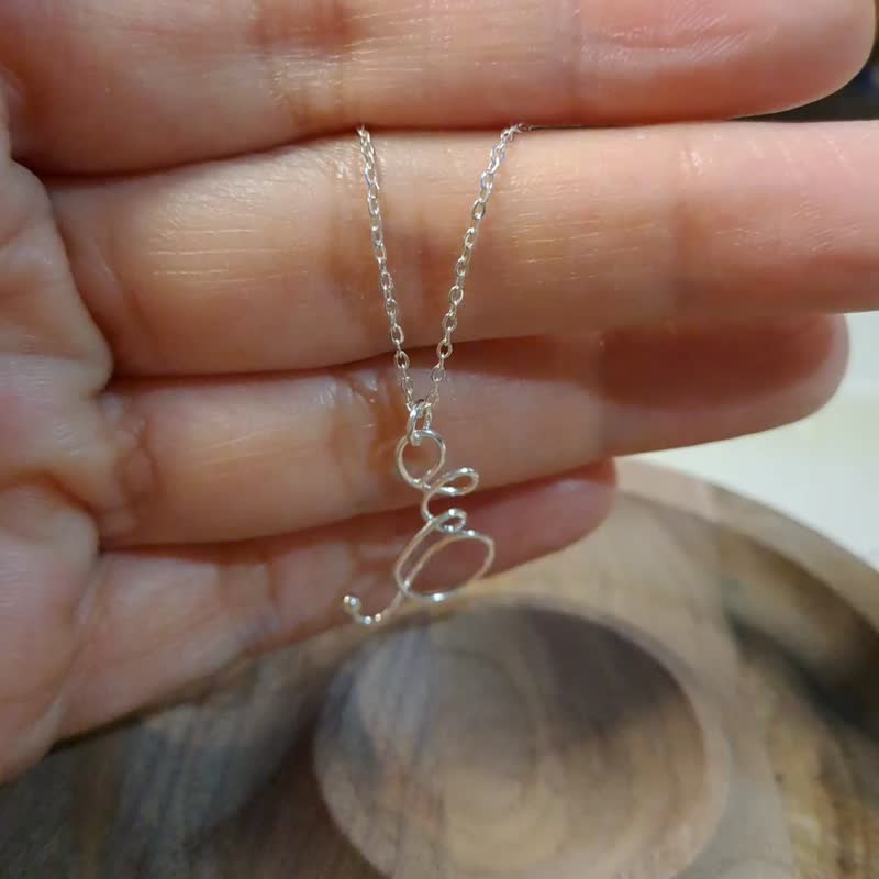 个性化名字项链、吊坠名字项链、字母缩写银饰 - 项链 - 其他金属 银色