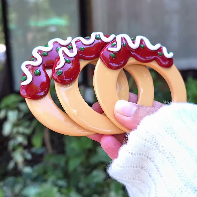 可爱章鱼烧发簪 – 日式发簪，配章鱼饰品，手工制作 - 发饰 - 其他材质 