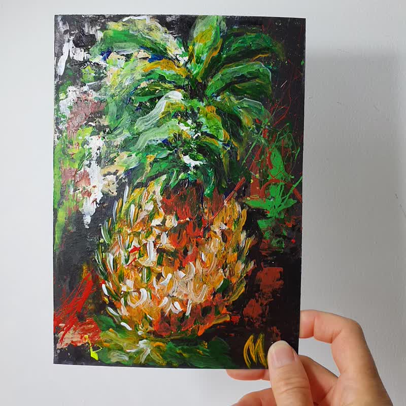 菠萝画热带水果厨房蔬菜食品静物艺术花园 - 海报/装饰画/版画 - 其他材质 橘色