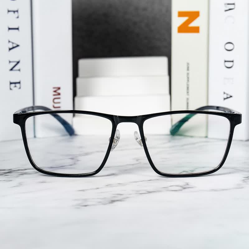 Tri-fU 长方形框眼镜 - 滤蓝光变色放大镜 / 即买即戴 - 眼镜/眼镜框 - 其他材质 蓝色