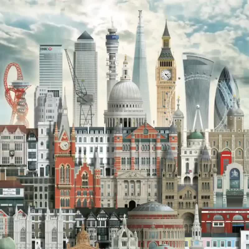 Martin Schwartz 城市海报 挂画 伦敦 LONDON - 海报/装饰画/版画 - 纸 多色