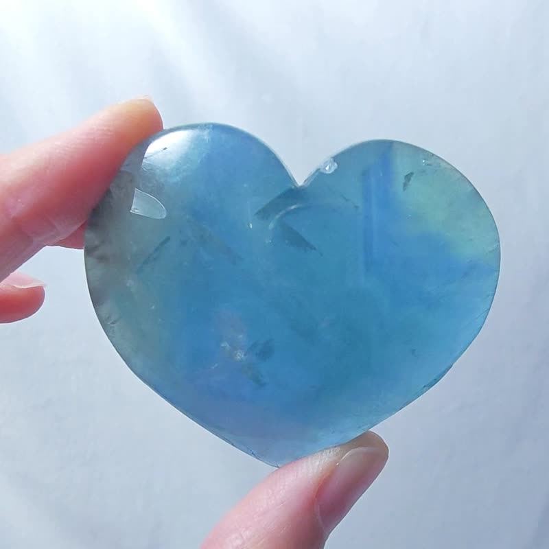 稀有蓝萤石 智能 心想事成 智慧 事业 招财 收藏 摆件 礼物 独家 - 摆饰 - 宝石 蓝色