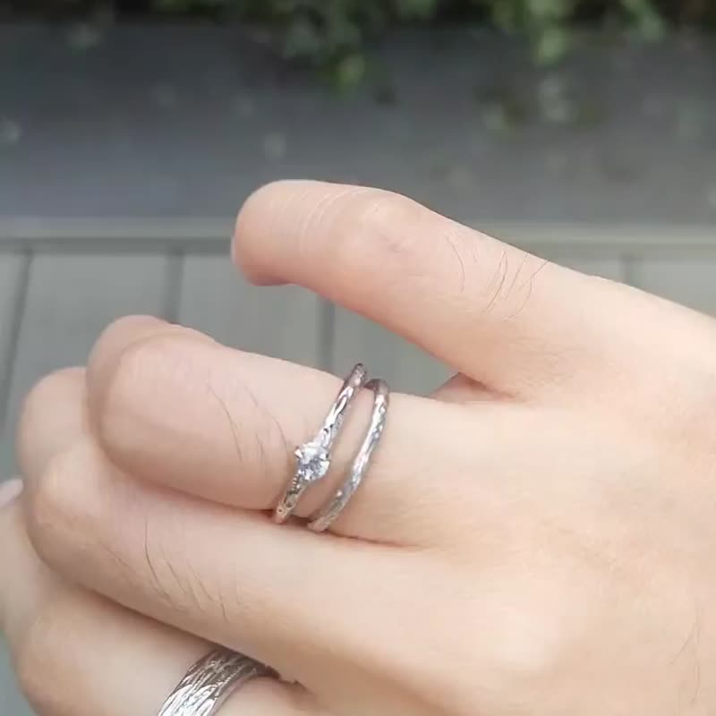 925 Sterling Silver Ring Set-01 - 戒指 - 纯银 银色