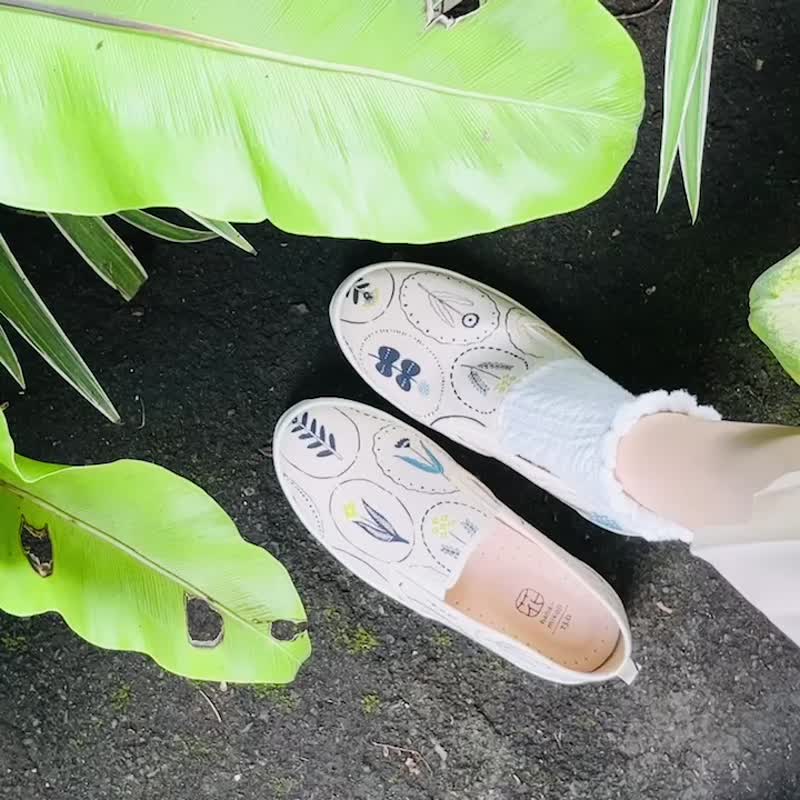 【菓菓日二代】植物系女孩 帆布鞋 - 女款休闲鞋 - 棉．麻 多色