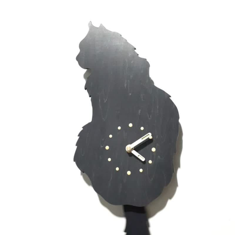 手工木作创意时钟 我最摇摆 - 波斯猫 - 时钟/闹钟 - 木头 咖啡色