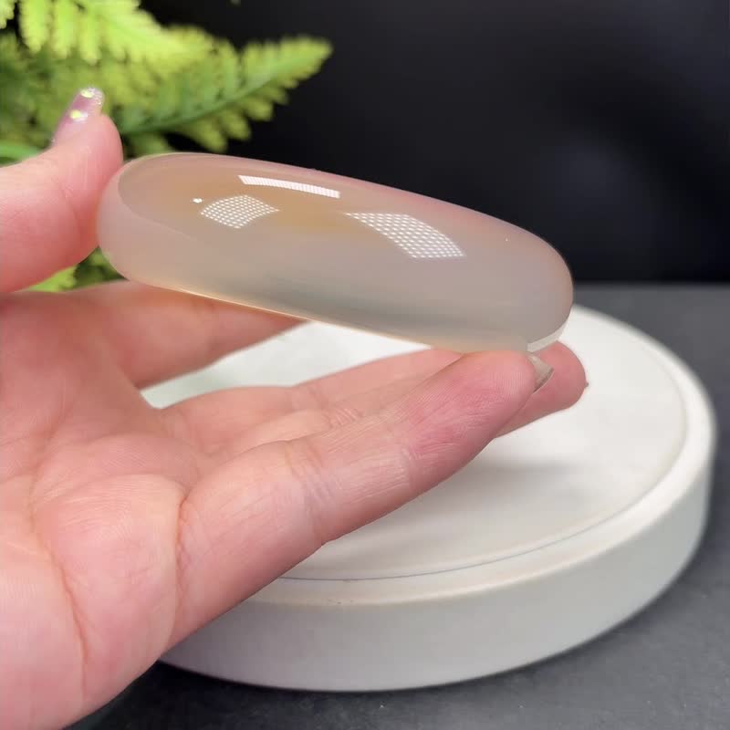 渐变浅西柚色 玛瑙手镯 59MM 高冰透起光飘成型花 甜美俏丽雅致 - 手链/手环 - 半宝石 