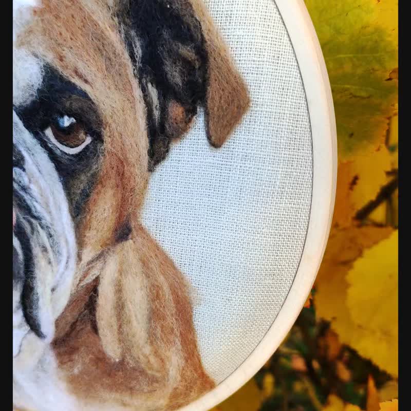 定制毛毡狗肖  照片中的宠物肖像  针毡狗 - 订制画像 - 羊毛 咖啡色