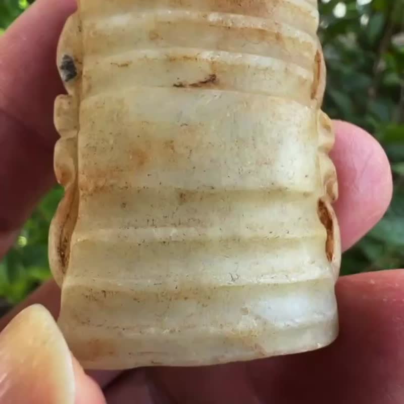 古玉 老玉 白玉 早期收藏 文化期 高古玉 40克 新石器时代 艺术 - 吊饰 - 玉石 白色