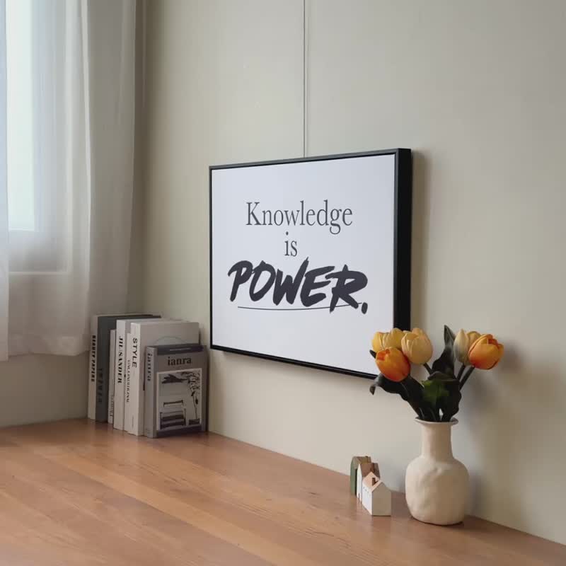 【微瑕特惠】【福利品】知识就是力量 - 卧室挂画/文字挂画/送礼 - 海报/装饰画/版画 - 棉．麻 白色