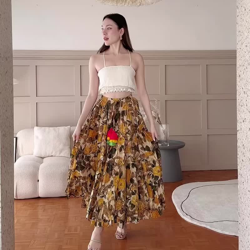 波希米亚风长裙、印度舞娘长裙、夏日度假裙、春季长裙 - 裙子 - 棉．麻 