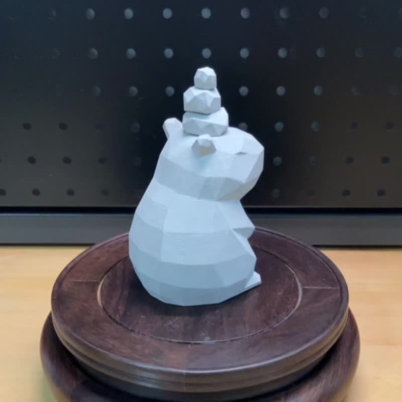 【水泥动物摆饰-卡皮巴拉】Low-poly / 清水模 / 桌上疗愈 / 送礼 - 摆饰 - 水泥 灰色