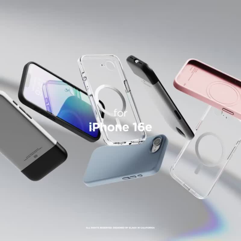 iPhone 16e 磁吸初代复刻版防摔手机壳-银黑 - 手机壳/手机套 - 硅胶 灰色