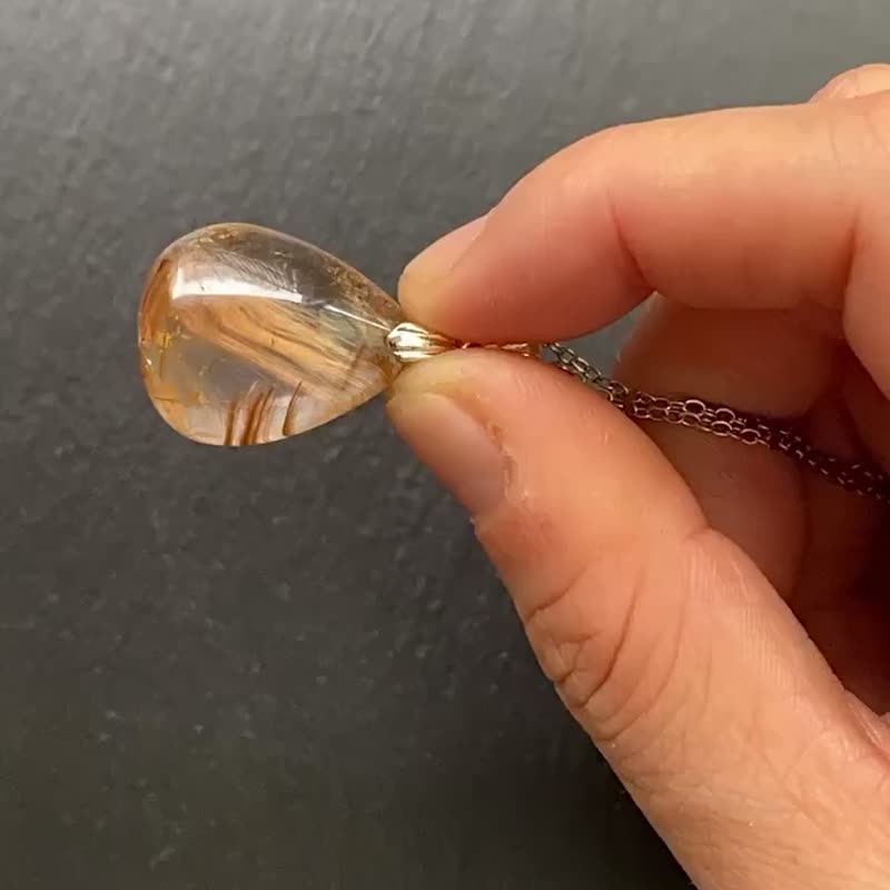 天然彩虹铜发晶925钛钢项链 净化 疗愈 财运 避邪 农历七月保平安 - 项链 - 水晶 多色