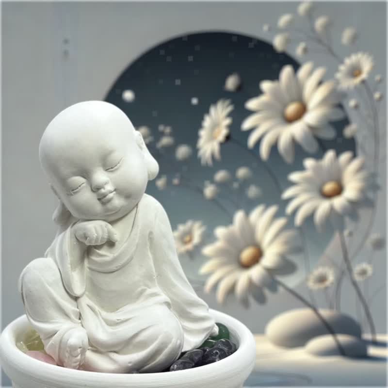 水晶扩香 五行水晶矿石净念吉祥之一念水晶套组 开运能量水晶 - 香薰/精油/线香 - 水泥 白色