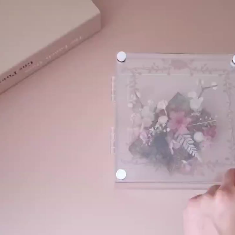 时光宝盒 | 透明仙气款花盒(独家订制) : 大花星尘灰 - 画框/相框 - 植物．花 灰色