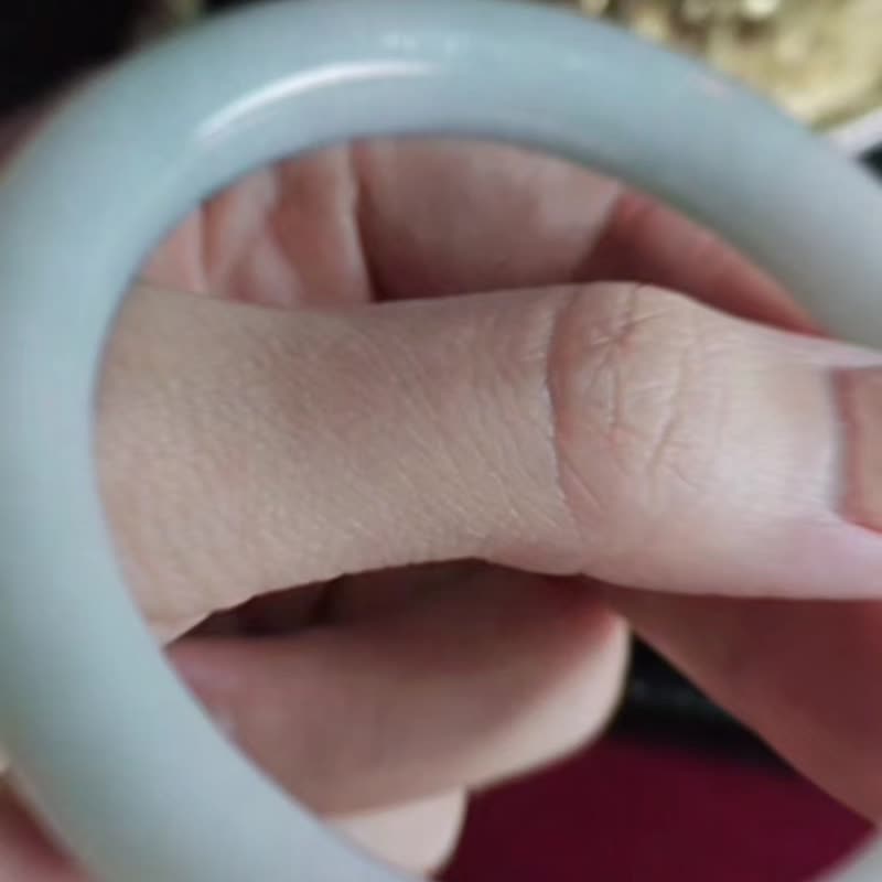 招财•仙气•圆满|细糯蒂芬妮baby蓝翡洒金|缅甸A货翡翠圆条手镯 - 手链/手环 - 玉石 