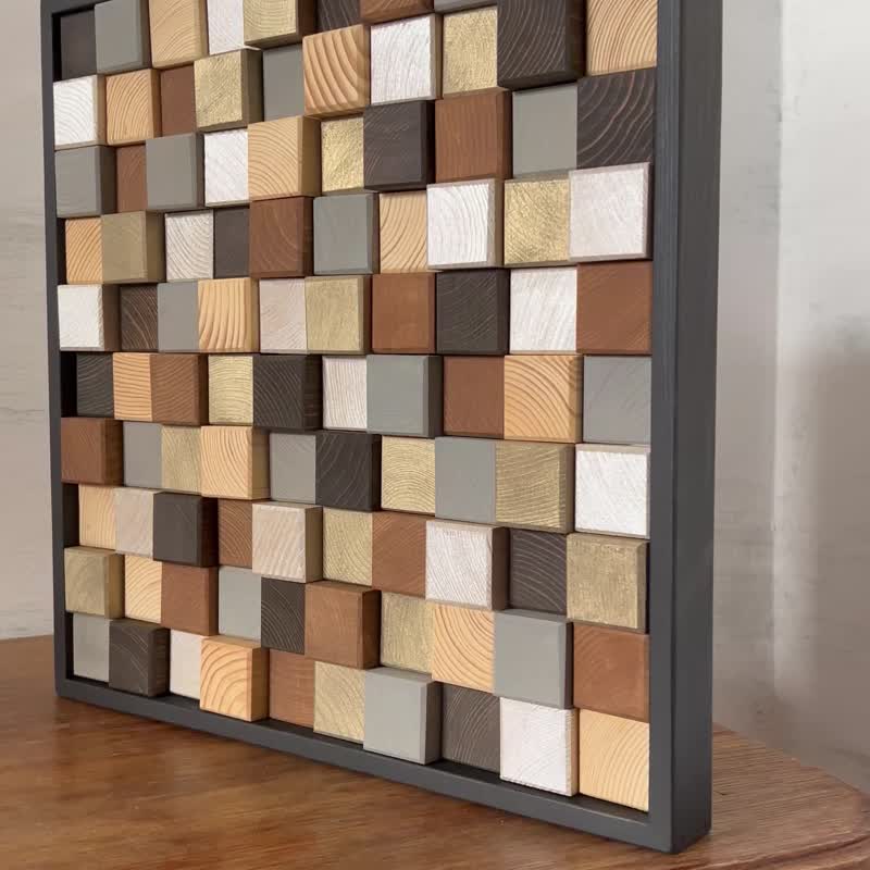 春季觉醒-斯堪的纳维亚木墙艺术灰色白色棕色天然 - 墙贴/壁贴 - 木头 灰色