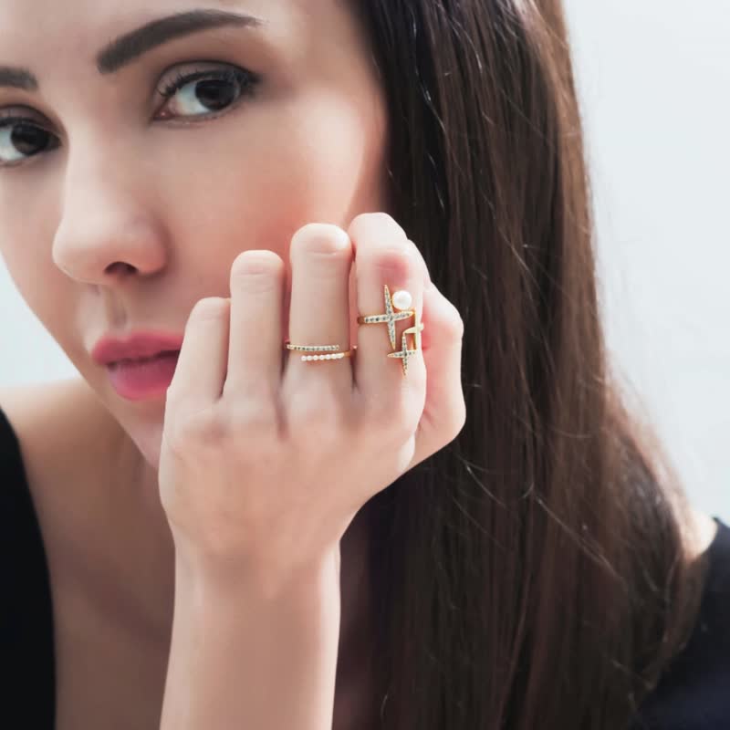 流星戒指 | 14K注金 | 包邮 | Belinda轻珠宝 - 戒指 - 其他金属 金色