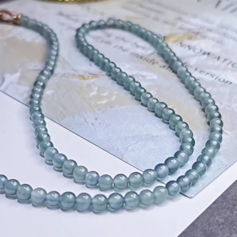 财水|梦幻蓝刚珠串|A货翡翠长串项链 - 项链 - 玉石 