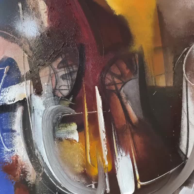 原创压克力画现代墙壁艺术抽象手绘彩色艺术品 - 墙贴/壁贴 - 压克力 多色
