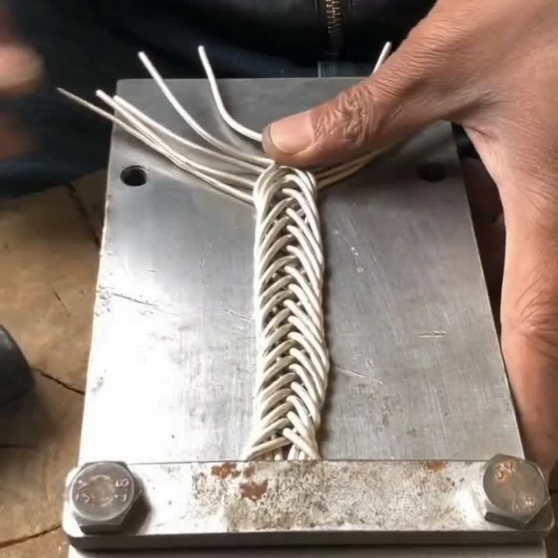 手工纯银水流纹编织手环 - 手链/手环 - 纯银 银色